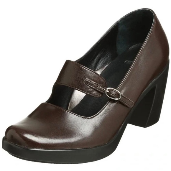 Dansko Brown Tara Leather Mary Jane Heels Sz 6.5 - Picture 1 of 16